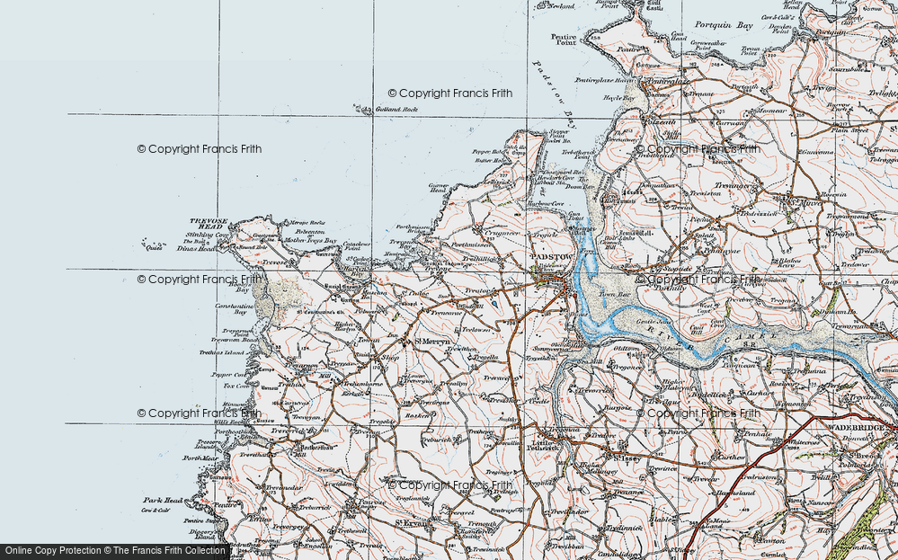 Old Map of Trevone, 1919 in 1919
