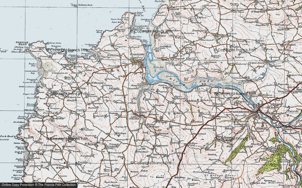 Old Map of Trevorrick, 1919 in 1919