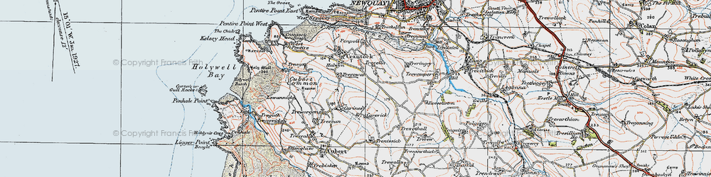 Old map of Cubert Common in 1919