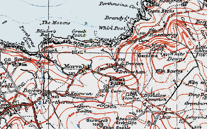Old map of Trevowhan in 1919