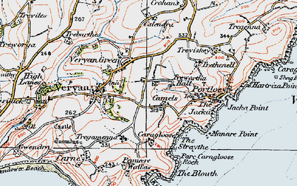 Old map of Trewartha in 1919