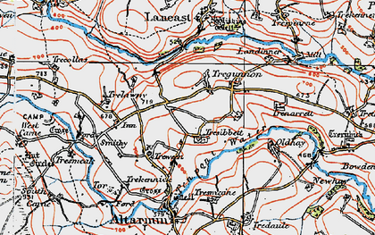 Old map of Treween in 1919