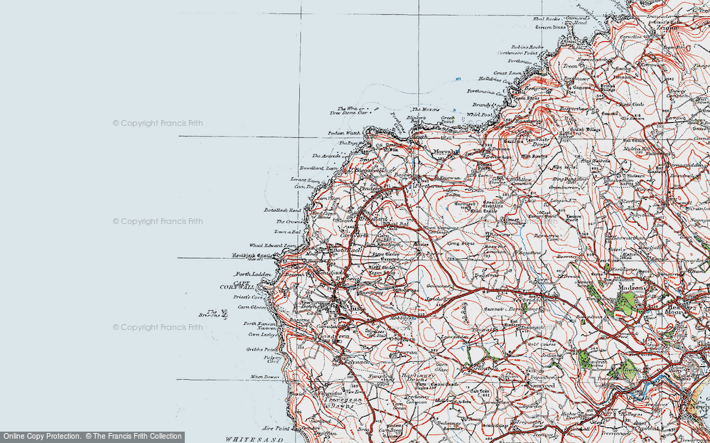 Old Map of Trewellard, 1919 in 1919