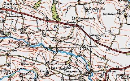 Old map of Trewen in 1919
