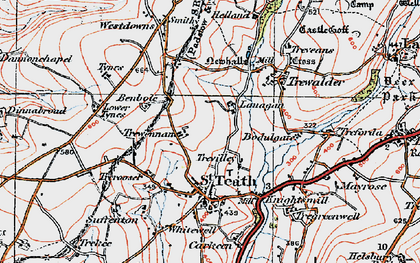 Old map of Trewennan in 1919