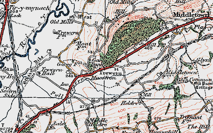 Old map of Trewern in 1921
