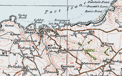 Old map of Bodannon in 1919