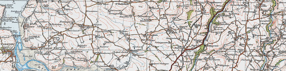 Old map of Trewethern in 1919