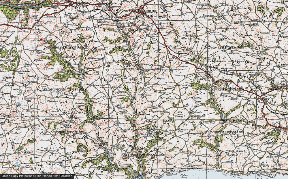 Old Map of Trewidland, 1919 in 1919
