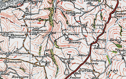 Old map of Trengayor in 1919