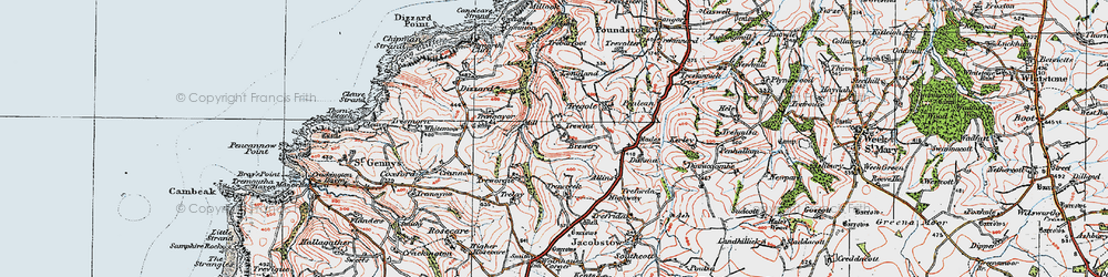 Old map of Trengayor in 1919