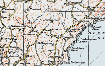 Old map of Lanhoose in 1919
