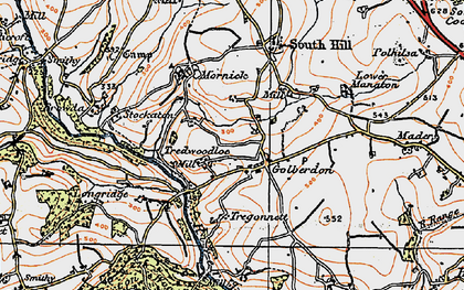 Old map of Trewoodloe in 1919