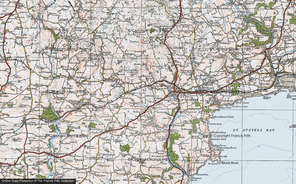 Old Map of Historic Map covering Burngullow in 1919