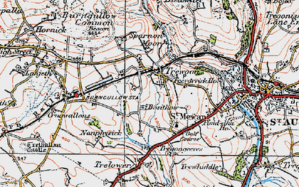 Old map of Bosithow Barn in 1919