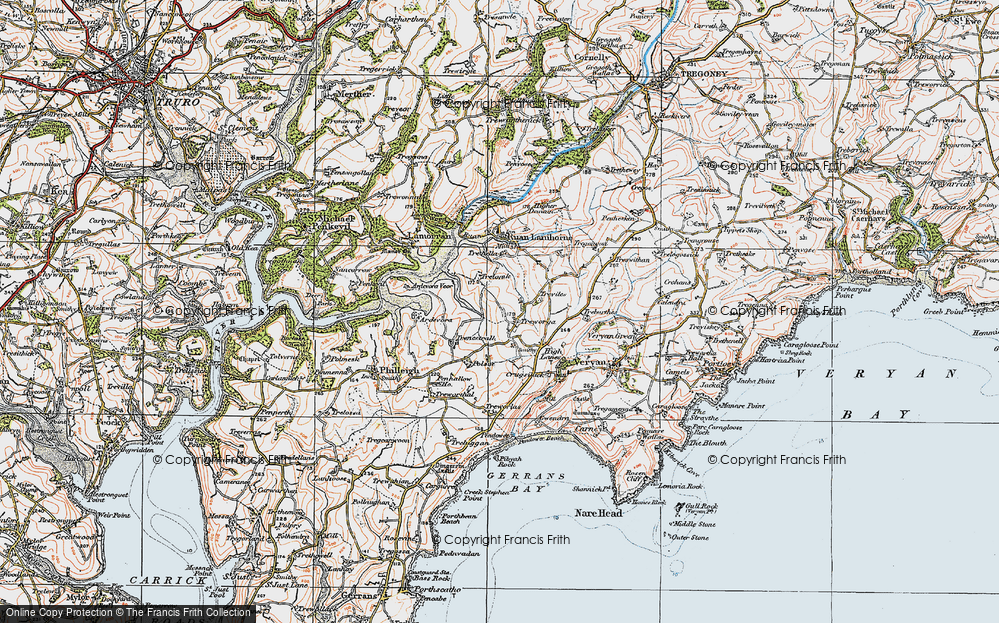 Old Map of Treworga, 1919 in 1919