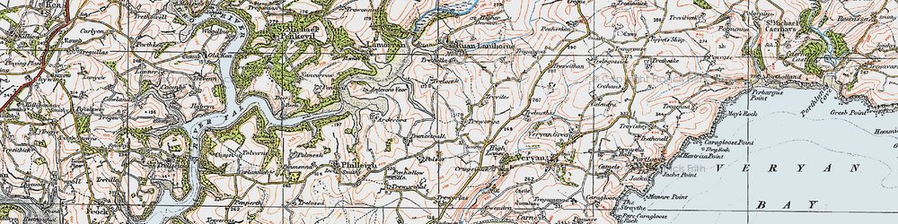 Old map of Treviles in 1919