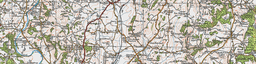 Old map of Treworgan Common in 1919