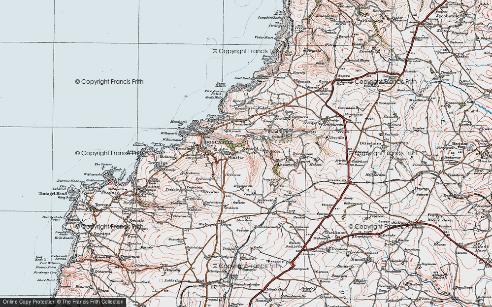 Old Map of Treworld, 1919 in 1919