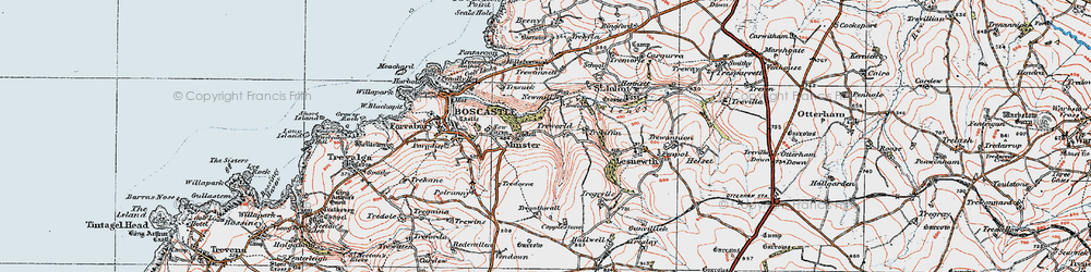 Old map of Trewannett in 1919