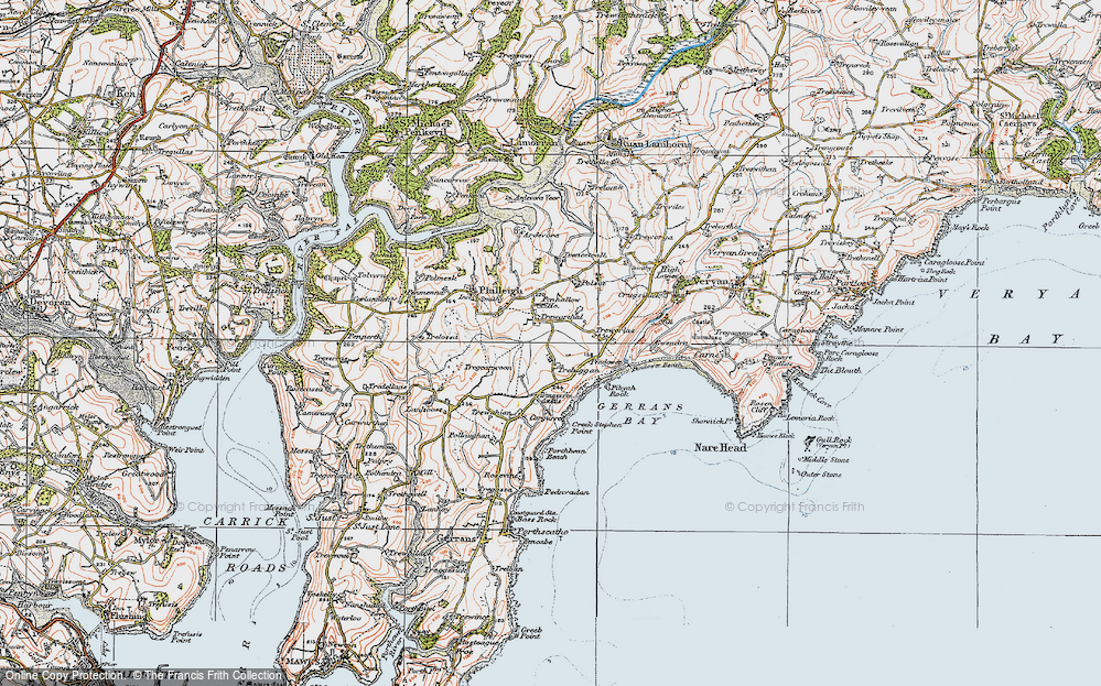 Roseland Peninsula Cornwall Map Old Maps Of Roseland Peninsula, Cornwall - Francis Frith