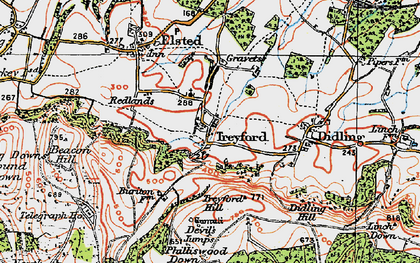 Old map of Treyford Hill in 1919