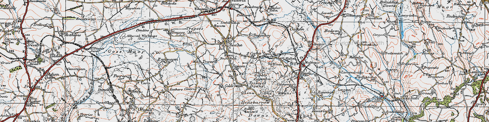 Old map of Trezaise in 1919