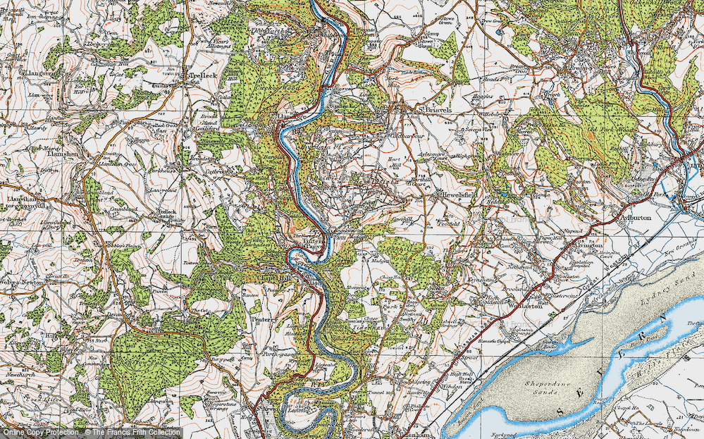 Old Map of Triangle, 1919 in 1919