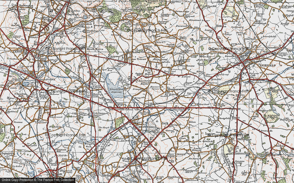 Old Map of Triangle, 1921 in 1921