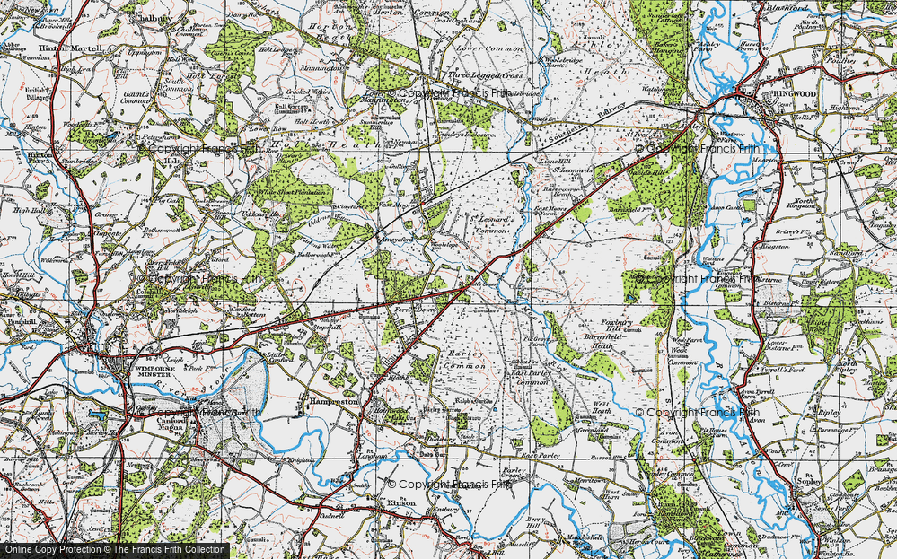 Old Map of Trickett's Cross, 1919 in 1919