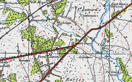 Old map of Trickett's Cross in 1919