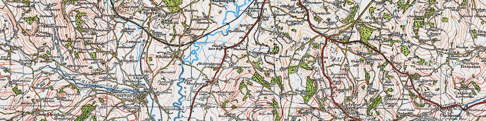 Old map of Bulmoor Cross in 1919