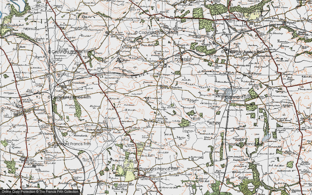 Old Map of Trimdon, 1925 in 1925
