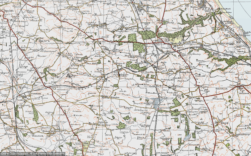Old Map of Trimdon Colliery, 1925 in 1925