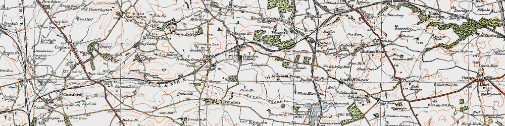 Old map of Trimdon Colliery in 1925