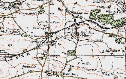 Old map of Trimdon Grange in 1925