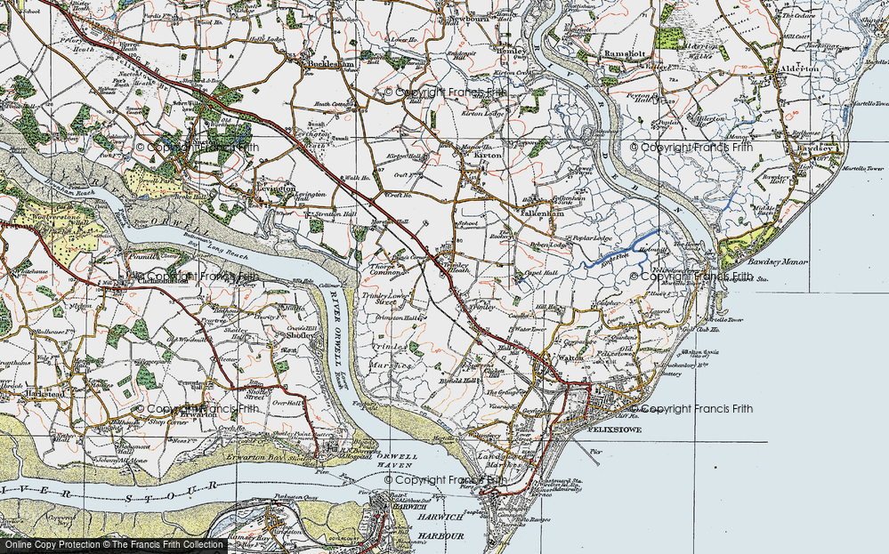 Old Map of Trimley St Martin, 1921 in 1921