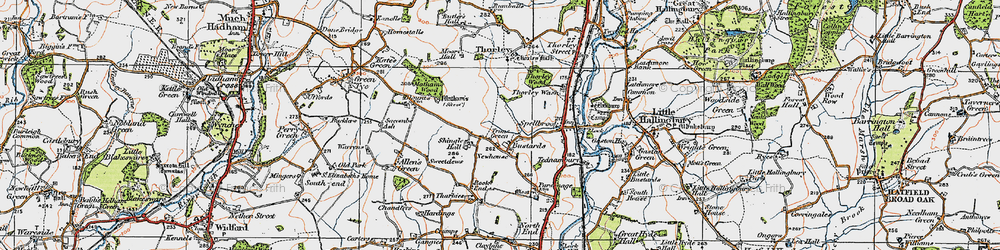 Old map of Bursteads in 1919