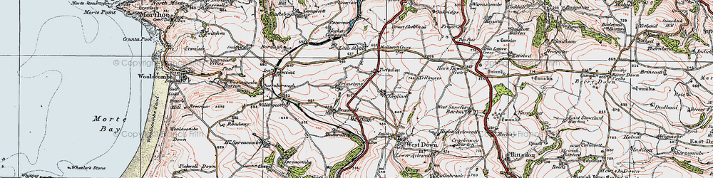 Old map of Trimstone in 1919