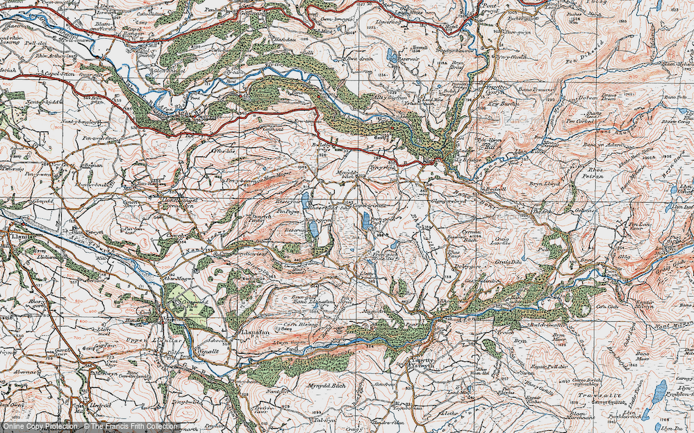 Old Map of Trisant, 1922 in 1922