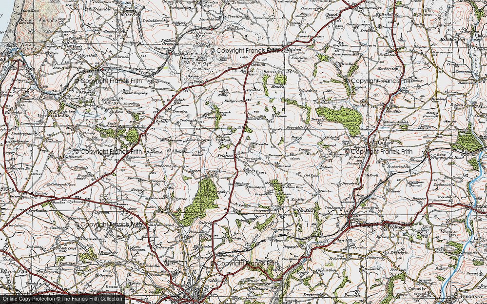Old Map of Trispen, 1919 in 1919