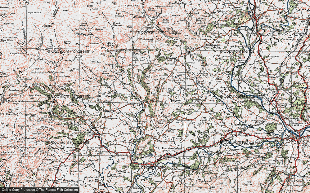 Old Map of Troedrhiwdalar, 1923 in 1923