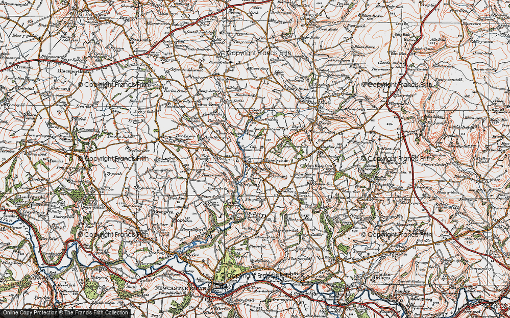 Old Map of Troedyraur, 1923 in 1923