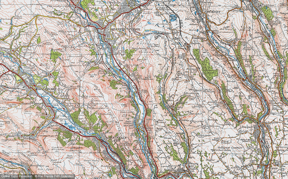 Old Map of Troedyrhiw, 1923 in 1923