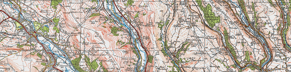 Old map of Bargod Taf in 1923