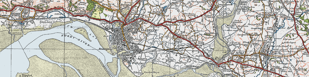 Old map of Trostre in 1923