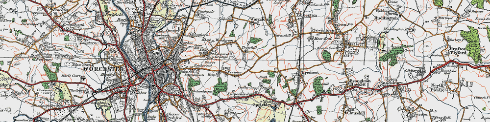Old map of Withy Wells in 1920