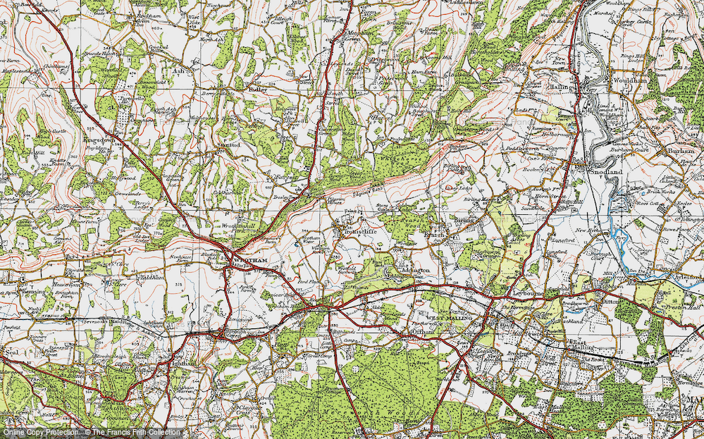 Old Map of Trottiscliffe, 1920 in 1920