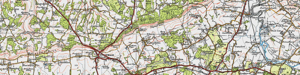 Old map of Trottiscliffe in 1920
