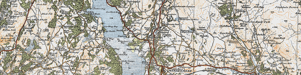 Old map of Troutbeck Bridge in 1925